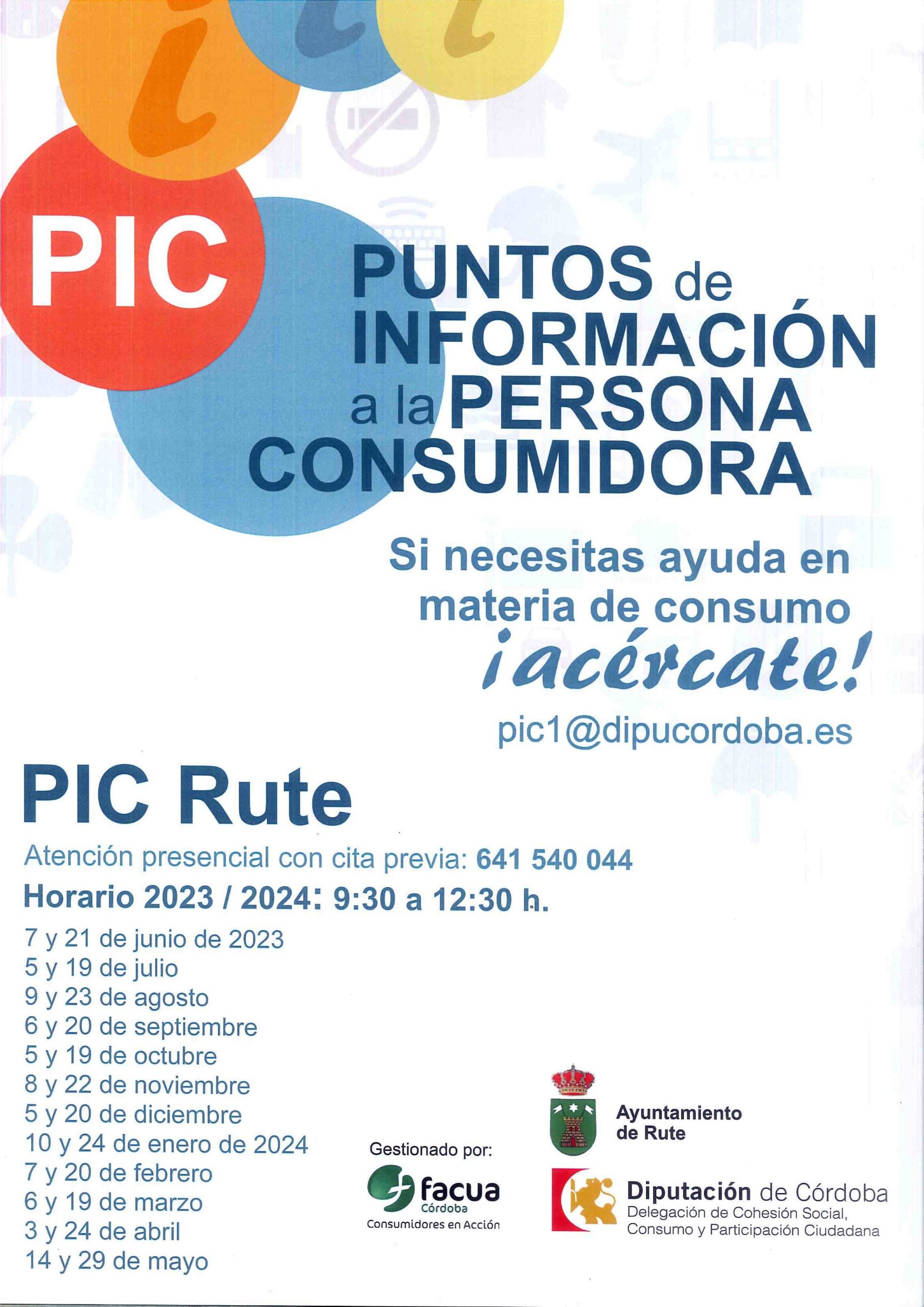 Cartel Punto de Información al Consumidor (PIC) 2023/2024